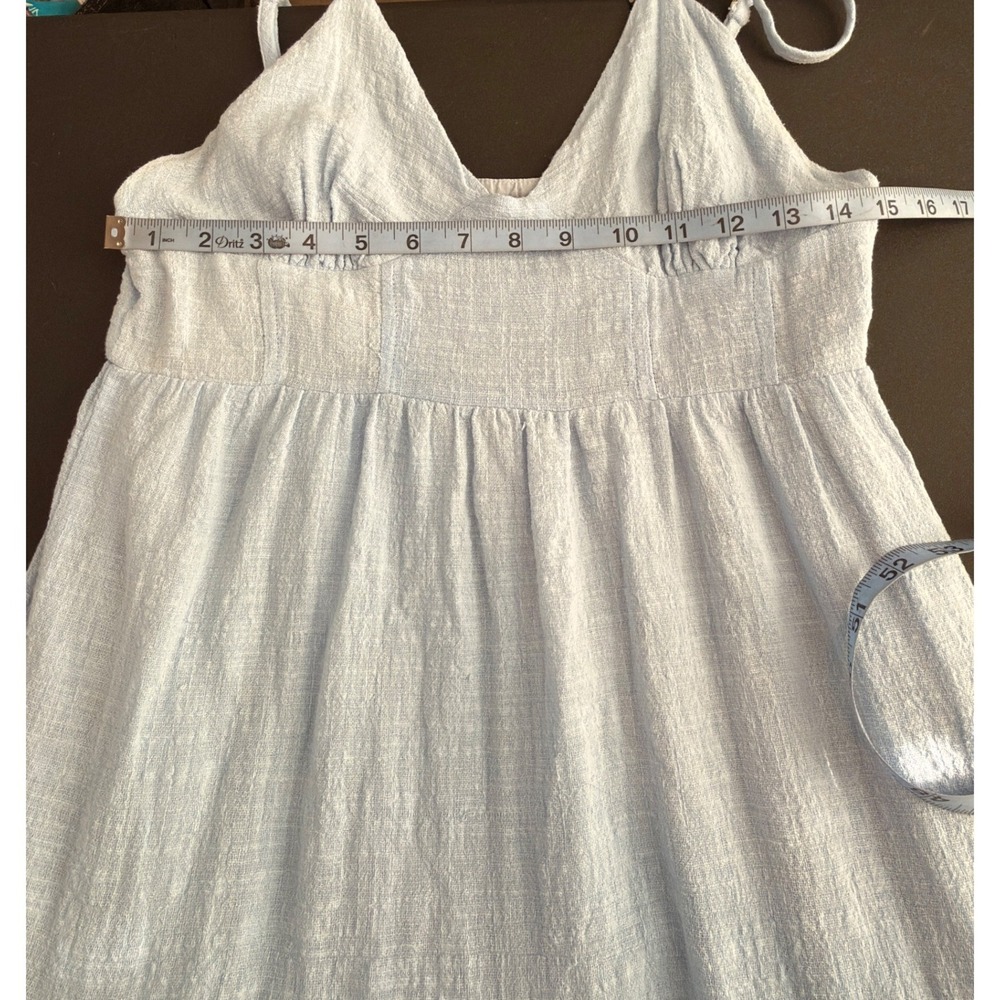 Lulus Dress Pastel Blue Sleeveless Tiered Broomstick Sundress Casual Midi Medium - Picture 8 of 13